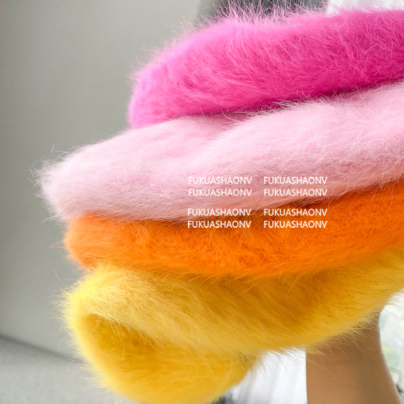 浮夸少女贝雷帽毛绒绒贝雷帽可爱