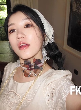 浮夸少女布面蕾丝chocker