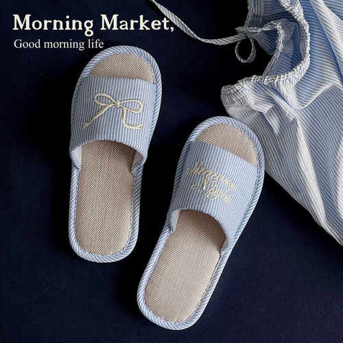 条纹家居拖鞋MorningMarket原创