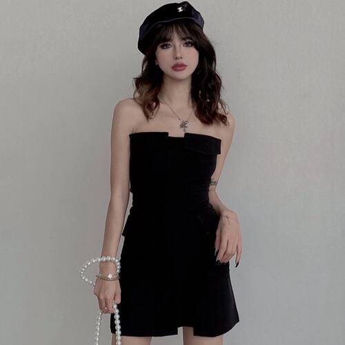 法式复古纯色修身显瘦女平价百搭