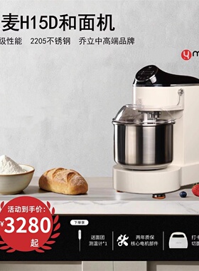 元麦和面机YM-H10D商用款高颜值揉面厨师机搅拌15公斤私房打面机