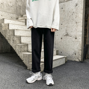 910A 201 港风纯系宽松百搭牛仔裤图片