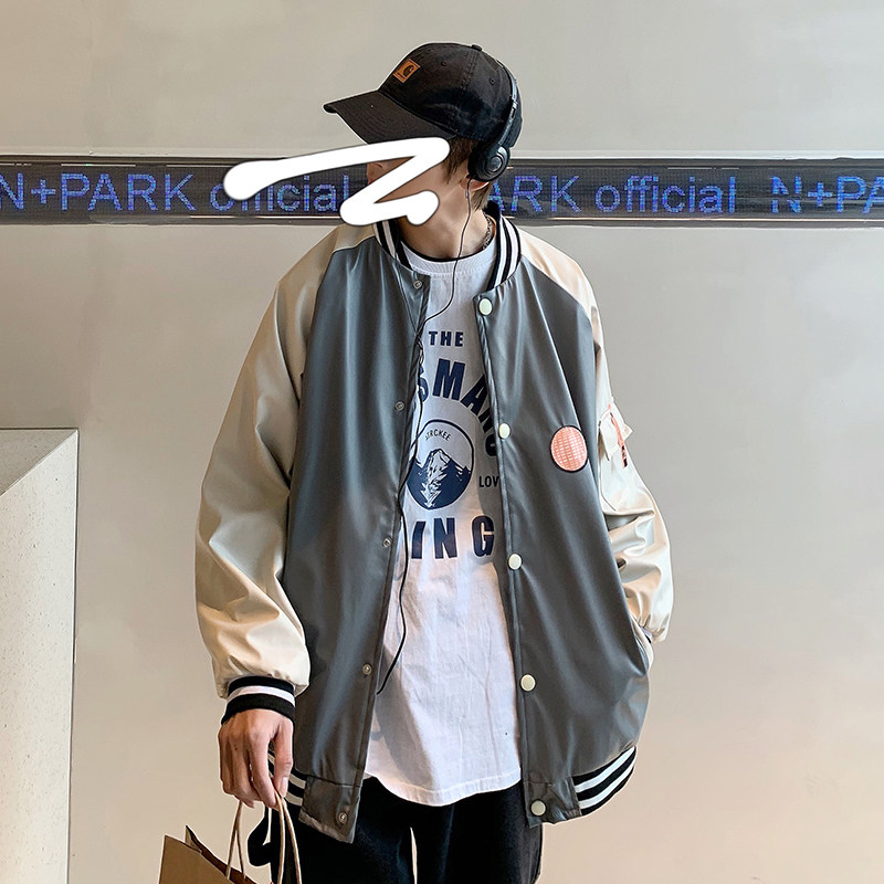 910A706秋季刺绣棒球领软皮衣外套,男装风衣,星座910A