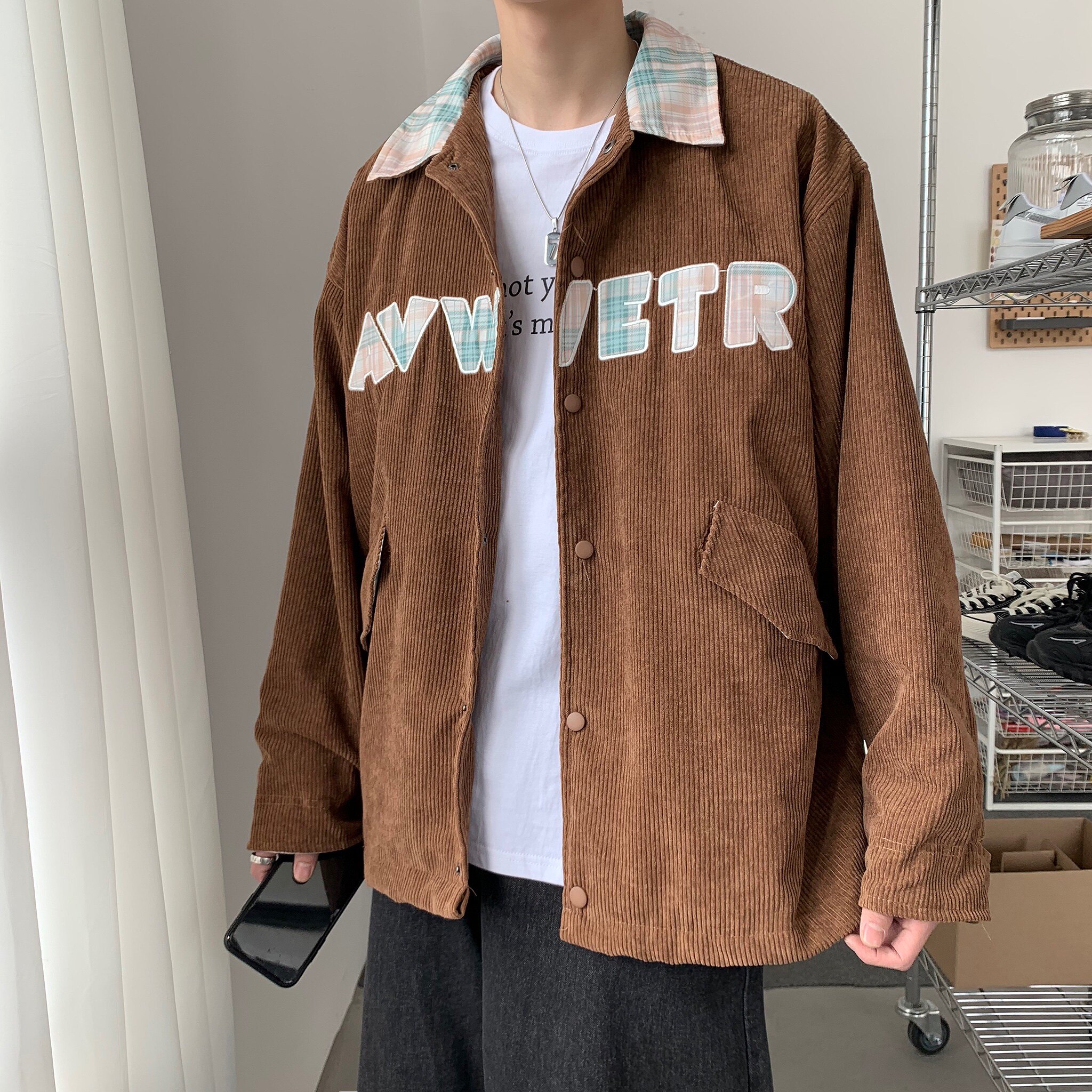 910AY51秋季港风灯芯绒男士百搭情侣外套,男装夹克,星座910A