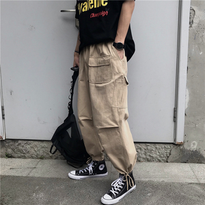 2021秋装新款韩版休闲复古工装裤街头直筒运动裤男 kz001图片