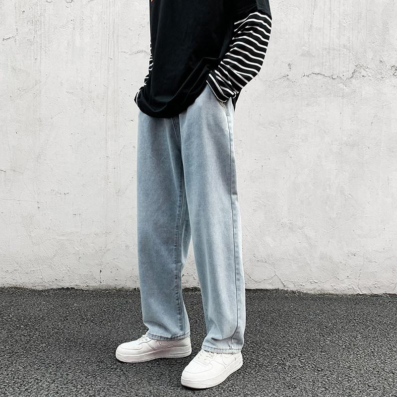 910A201港风纯系宽松百搭牛仔裤，男装牛仔裤，星座910A