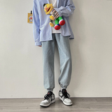 910A8023春秋季男士宽松休闲束脚牛仔裤，男装牛仔裤，星座910A