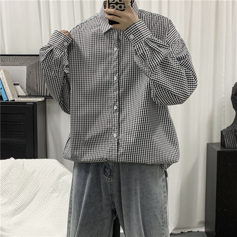 910A922秋季男士休闲百搭衬衫格子,男装衬衫,星座910A