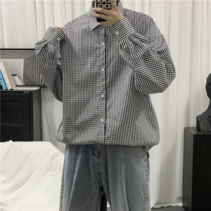 910A 922 秋季男士休闲百搭衬衫格子图片