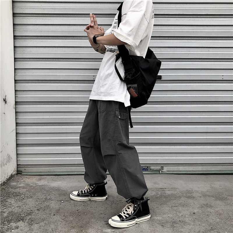 2021秋装新款韩版休闲复古工装裤街头直筒运动裤男kz001,男装休闲裤,星座910A