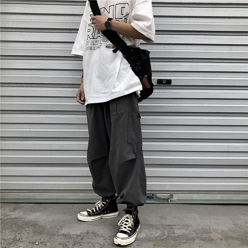 2021秋装新款韩版休闲复古工装裤街头直筒运动裤男kz001,男装休闲裤,星座910A