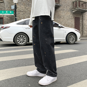 910A-K322-P50 港风春秋季男士宽松直筒潮流修身九分裤图片