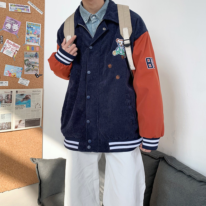 910AY50秋季男士灯芯绒宽松休闲百搭夹克外套,男装夹克,星座910A