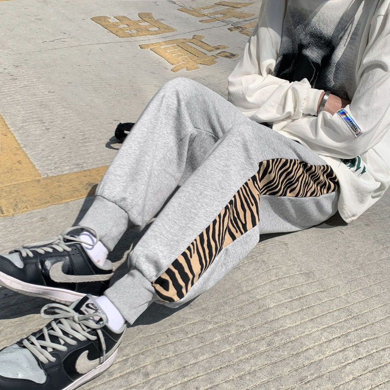 910A538秋季新款男士豹纹休闲束脚裤,男装休闲裤,星座910A