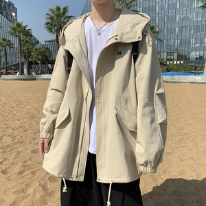 910A W985新款男士宽松休闲连帽外套图片