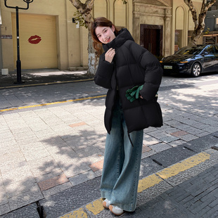 棉服女冬季2025新款中长款小个子超好看加厚棉袄宽松保暖棉衣外套