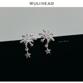 金属烟花星星 无厘头 小众设计精致时髦百搭耳钉耳夹饰品