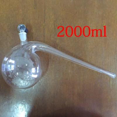 2000ml曲颈甑曲颈瓶蒸馏烧瓶器玻璃具塞化学教学仪器实验器材促销