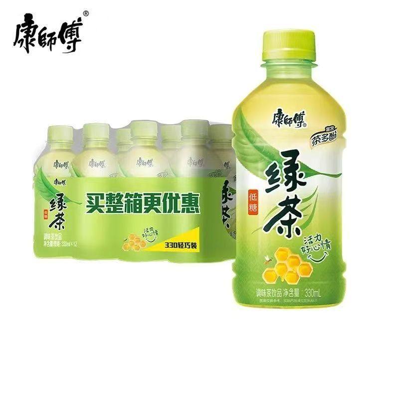 康师傅绿茶果味茶饮品解渴饮料 330ml*24瓶整箱夏季解暑解渴饮品,咖啡/麦片/冲饮,调味茶饮料,淘宝优惠券,粉丝福利购,淘宝优惠卷
