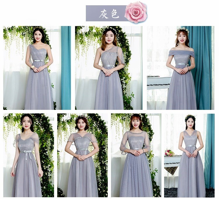 伴娘服长款2019新款韩版灰色中袖姐妹裙伴娘团礼服裙宴会晚礼服。|msdalam kategori Butik wanita / wanita, perkahwinan/Cheongsam/pakaian, pakaian/malam - dari Buy2taobao.com untuk memberikan perkhidmatan ejen Taobao profesional membeli