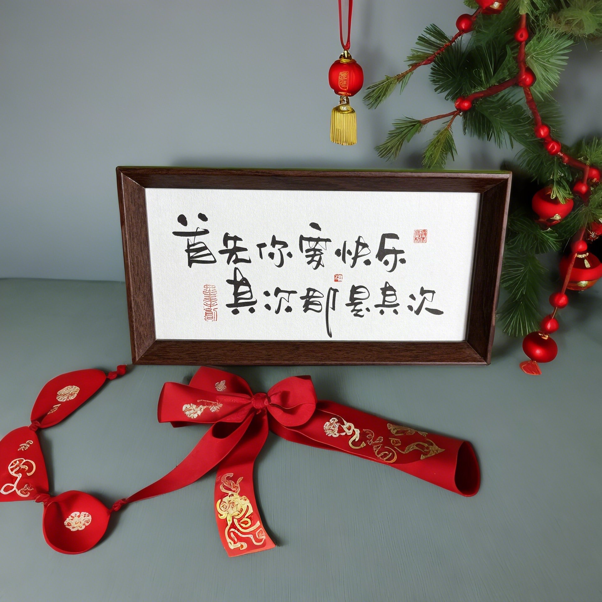墨来《首先你要快乐其次都是其次》原创书法字画手工摆件玄关礼物