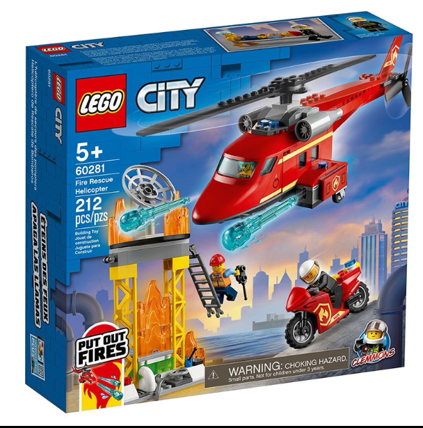 lego乐高60281城市系列消防救援直升机男孩女孩拼装积木益智玩具