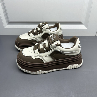 3539码小白鞋子女处理春秋款真皮厚底圆头平底舒适运动休闲鞋特价