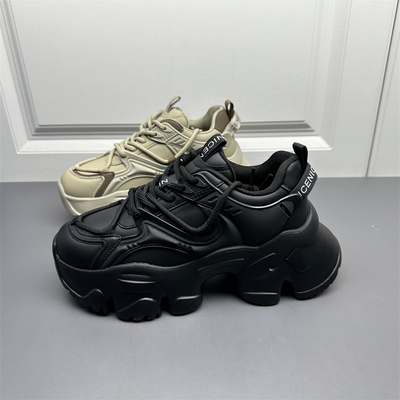 休闲7cm厚底圆头运动轻便