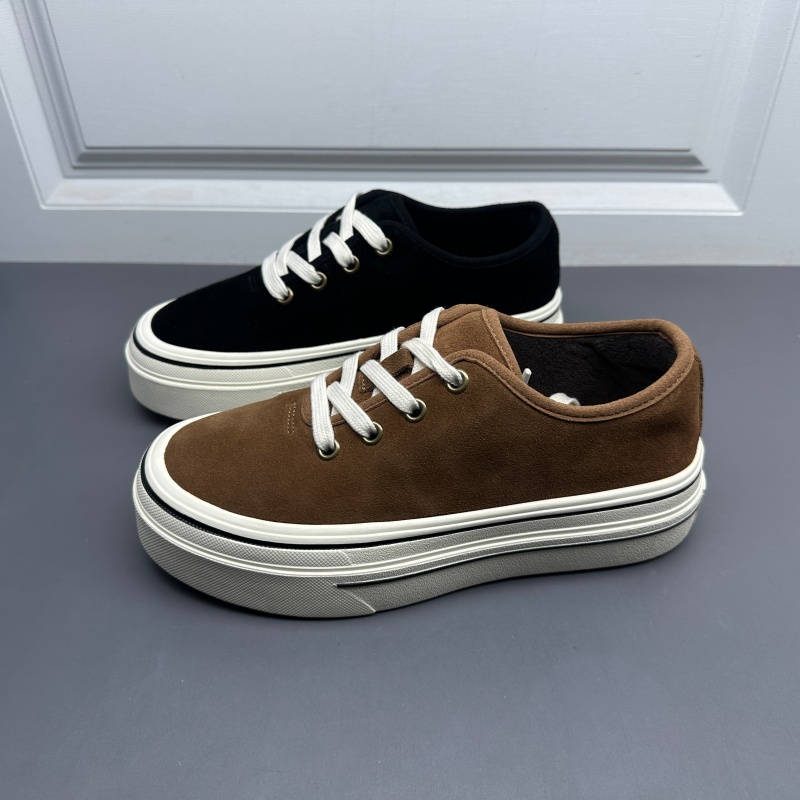 时尚圆头系带软底舒适休闲板鞋