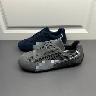 处理真皮女鞋 秀气显脚小系带运动休闲鞋 2025年新款 时尚 德训鞋 断码