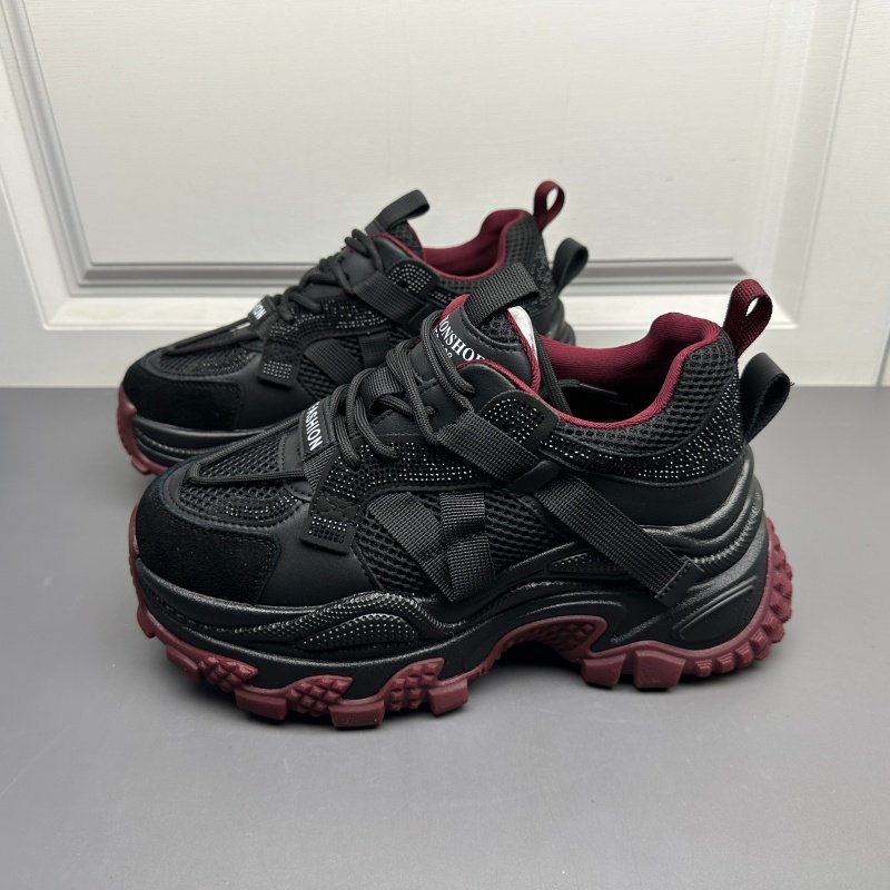 3536码真皮老爹鞋女特价处理秋季新款厚底增高时尚拼色系带运动鞋,女鞋,时尚休闲鞋,淘宝优惠券,粉丝福利购,淘宝优惠卷