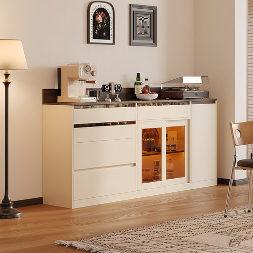 依雪复古奶油风餐边柜家用茶水柜