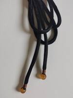 Silk, mulberry silk, pure black jacquard, Chinese-style waist rope belt, jade bead pendant (1.85 meters) thumbnail 6
