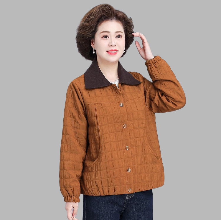 妈妈短款风衣翻领夹克2026新款中老年女装春装外套阔太太洋气上衣