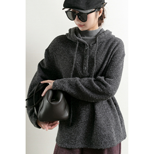 女2025新款 花灰宽松chill连帽针织衫 高智Grey格雷系 TidePA