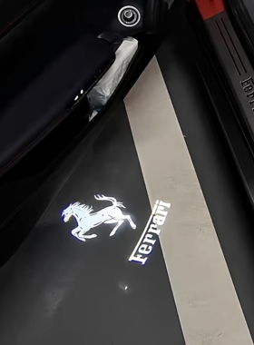 法拉利迎宾灯F12berlinetta Portofino改装饰车门投影镭射投射灯