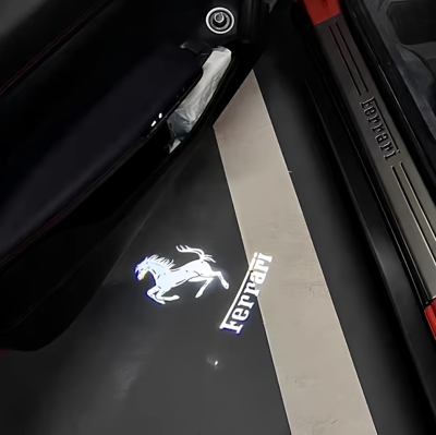 法拉利迎宾灯F12berlinetta Portofino改装饰车门投影镭射投射灯