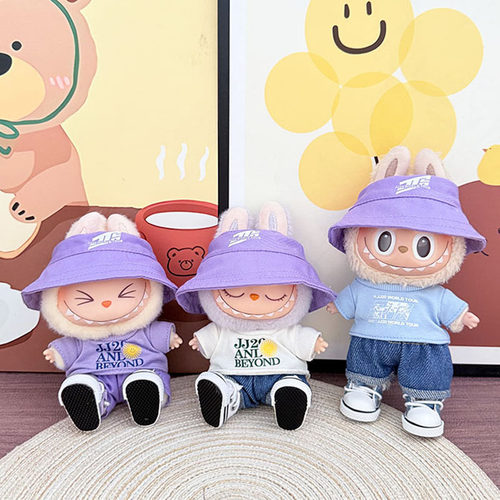 49一二三代钥匙扣Labubu衣服挂件拉布布娃衣林俊杰JJ演唱会可爱萌