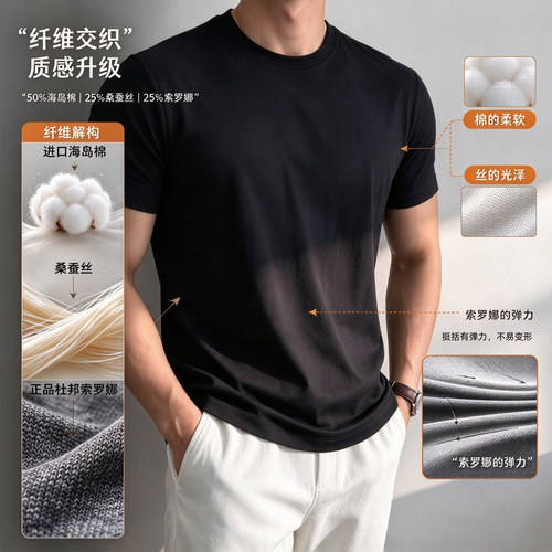 【十周年】高端材质混纺弹力T恤