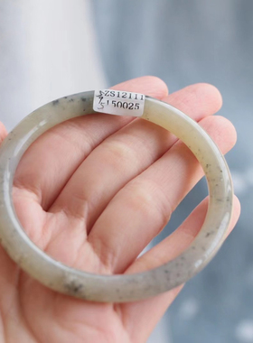 保真天然和田玉手镯圈口59和田玉青花证书150025新疆且末料青花色