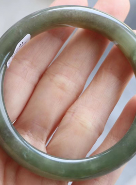 保真和田玉手镯55圈口证书编号1010245和田玉翠紫双色 青海料