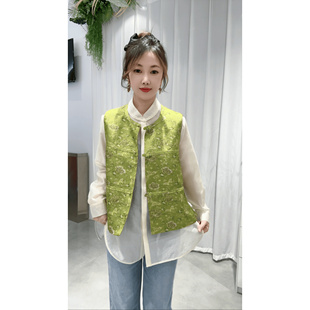 【双面穿】新中式国风提花马甲背心女时尚减龄宽松外搭无袖上衣