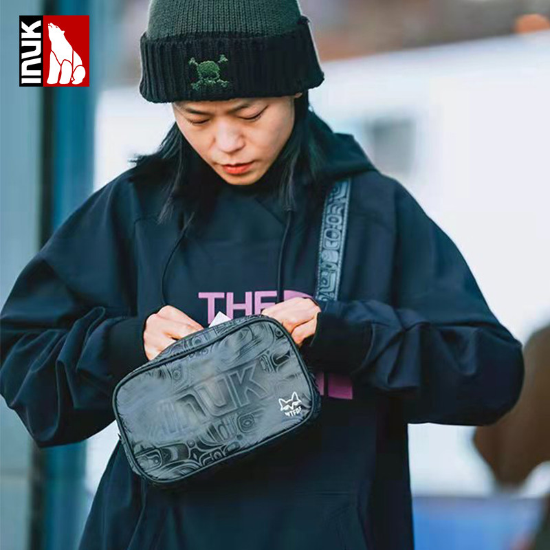 INUK胡来联名款腰包女时尚潮流斜挎包胸包男百搭休闲运动手提包