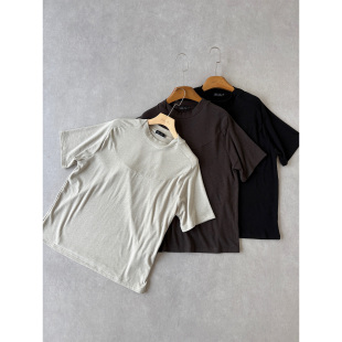 亲肤软糯 H1c T恤 混纺竹节肌理解构正肩合身短袖 春夏轻薄 渊环