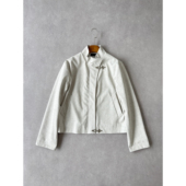 灰调肌理 H1c 夹克外套 肌理皮高领飞机扣合身猎装 利落正肩 极地