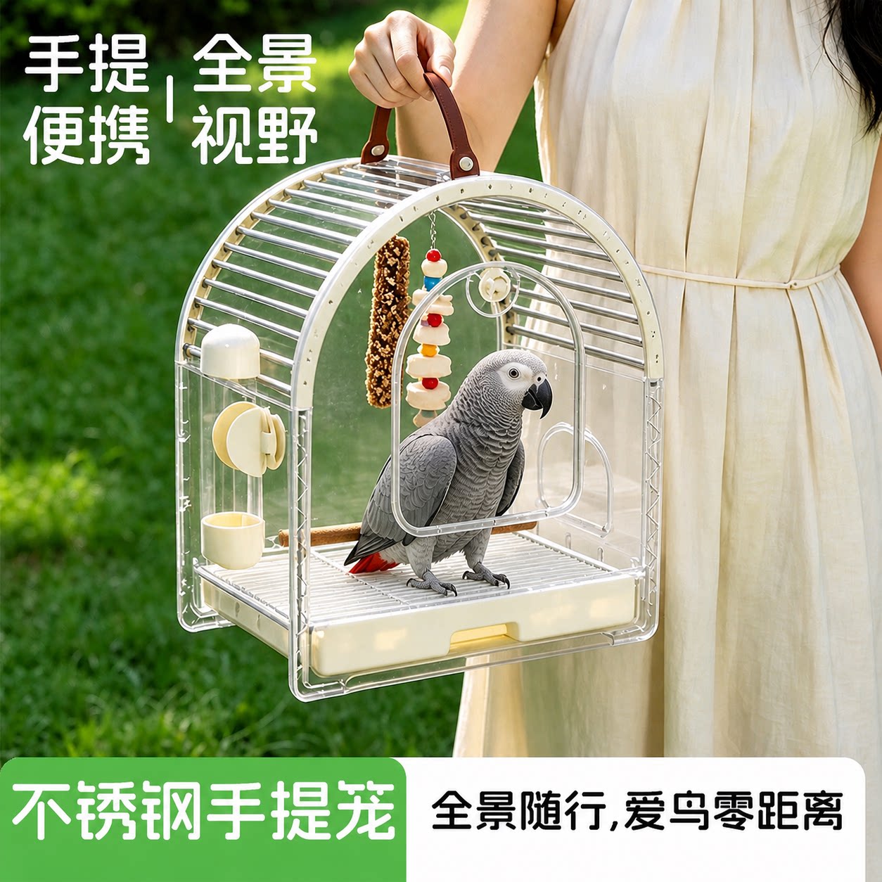中大型鹦鹉专用不锈钢外出笼