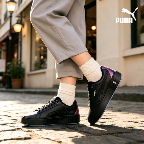 PUMA彪马Platform V2 Night O 低帮板鞋女款黑紫386411-02