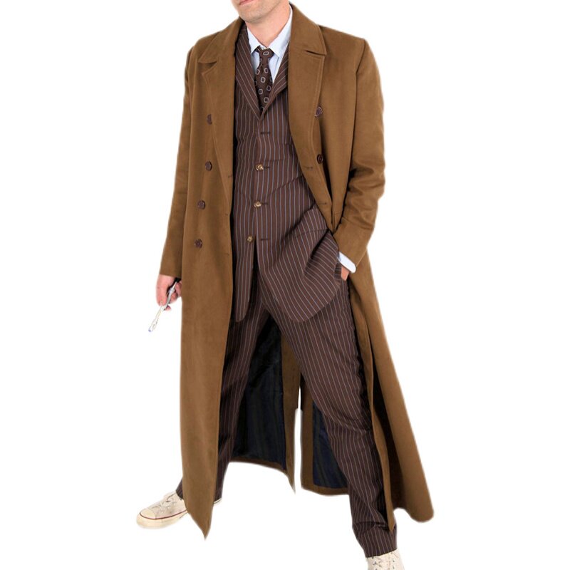 TENTH DOCTOR COAT OF THE SCI-FI SERIES DOCTOR WHO BROWN COAT BY DAVID TENNANT