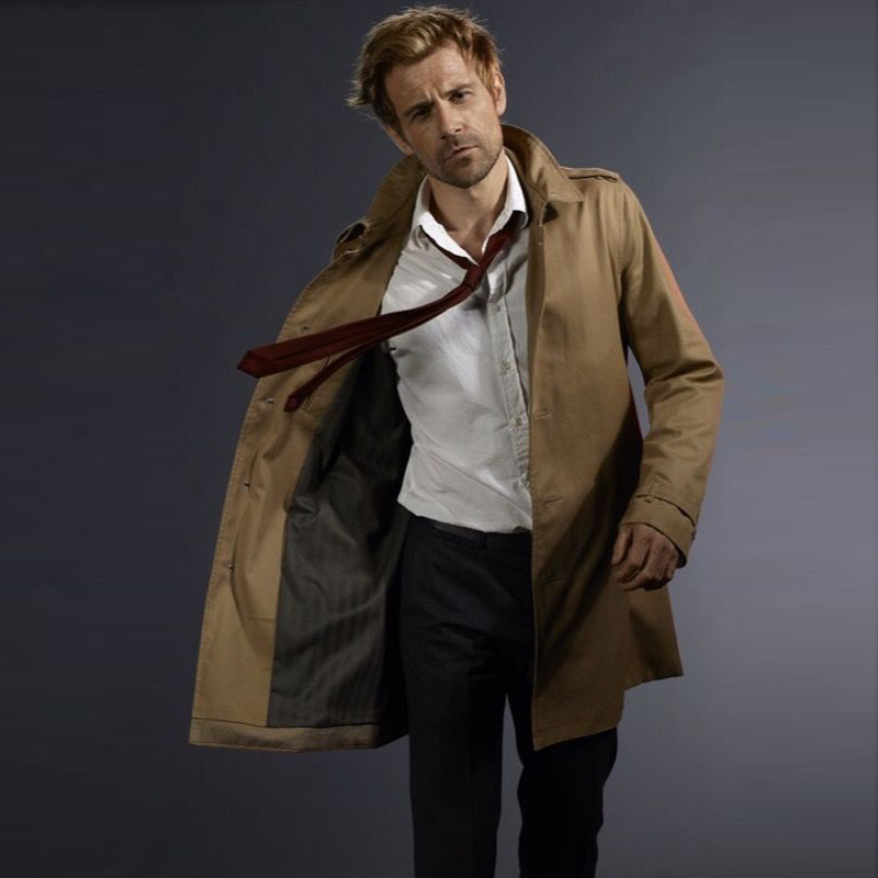 TV SERIES CONSTANTINE MATT RYAN COTTON COAT SPRING MID-LENGTH RETRO CASUAL LOOSE COTTON TRENCH COAT MEN