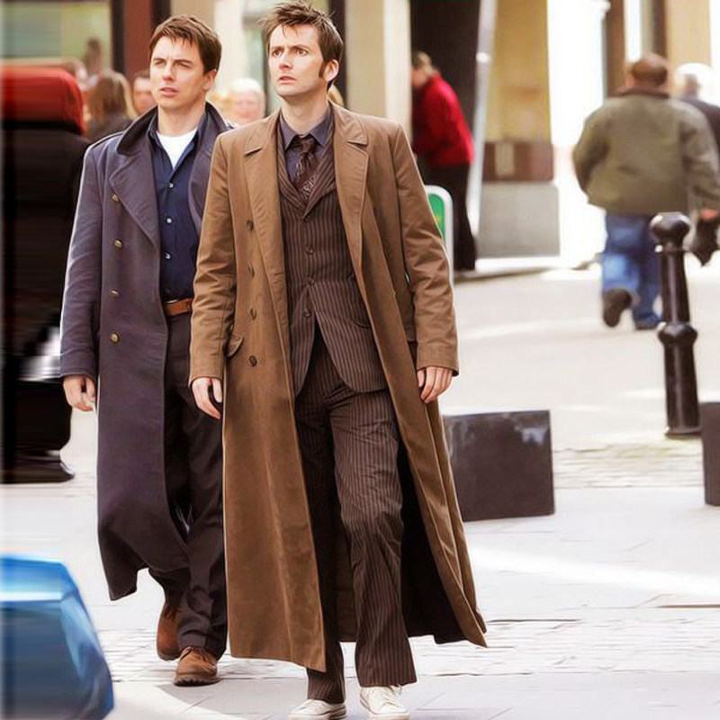 TENTH DOCTOR COAT OF THE SCI-FI SERIES DOCTOR WHO BROWN COAT BY DAVID TENNANT